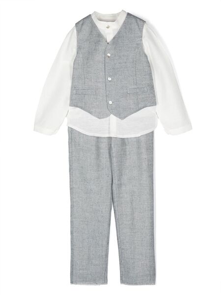  Mimilù Three-piece Linen Suit - Blue 
