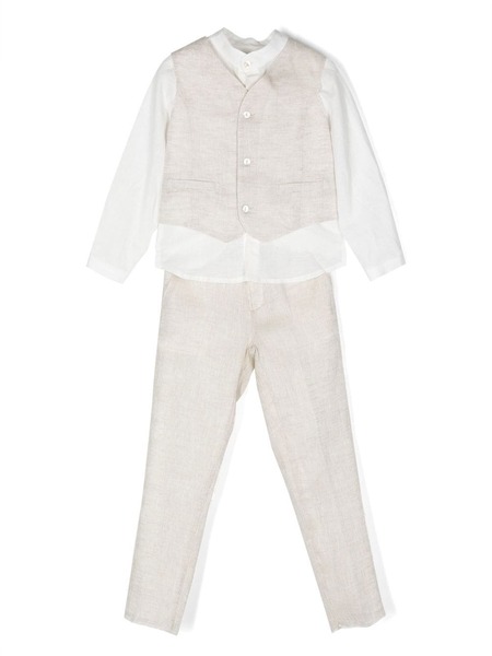  Mimilù Three-piece Linen Suit - Neutrals 