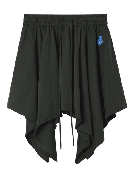  Mini Cream Drawstring-fastening Skirt - Black 