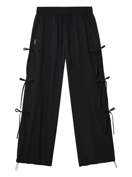  Mini Cream Drawstring Track Pants - Black 