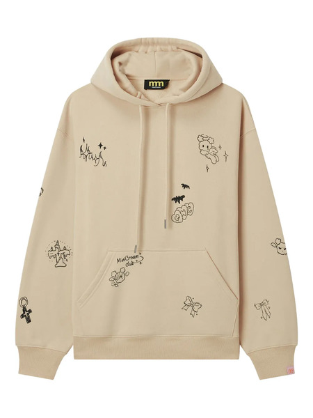  Mini Cream Graphic-print Hoodie - Neutrals 