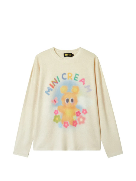 Mini Cream Graphic-print Sweater - Neutrals 