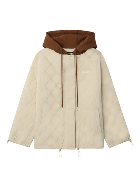 Mini Cream Hooded Quilted Jacket - Neutrals 
