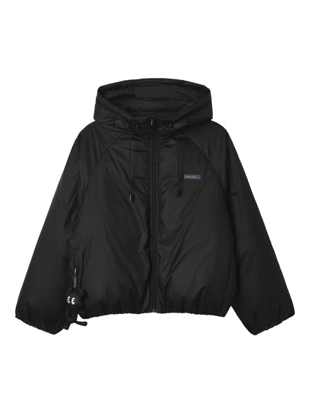  Mini Cream Hooded Zip-fastening Jacket - Black 