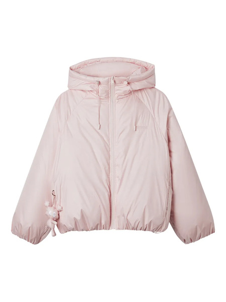 Mini Cream Hooded Zip-fastening Jacket - Pink 