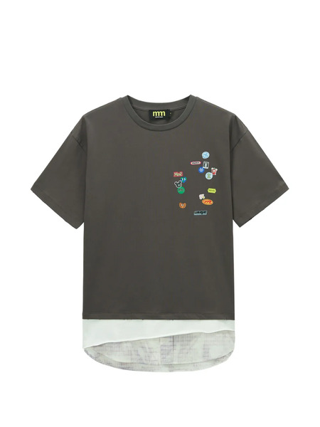  Mini Cream Layered T-shirt - Grey 