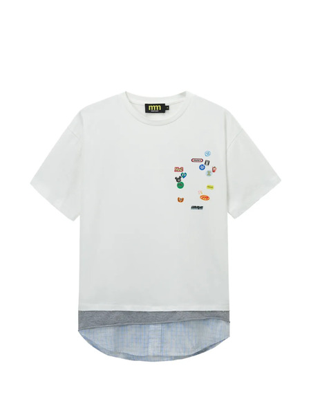  Mini Cream Layered T-shirt - White 