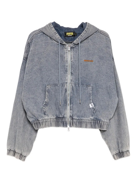  Mini Cream Logo-embroidered Jacket - Blue 