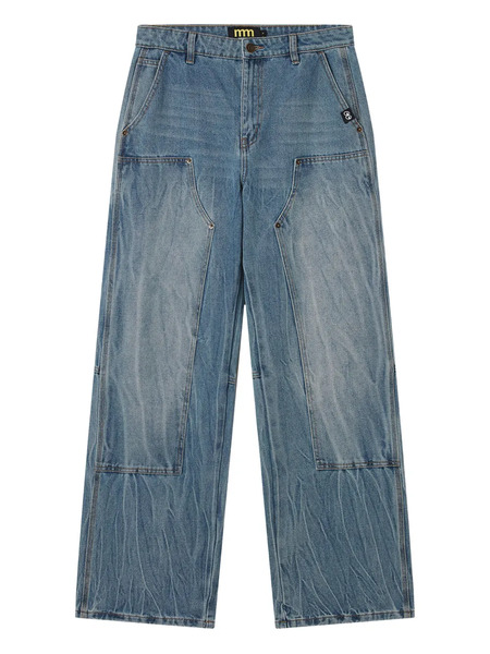  Mini Cream Panelled Jeans - Blue 