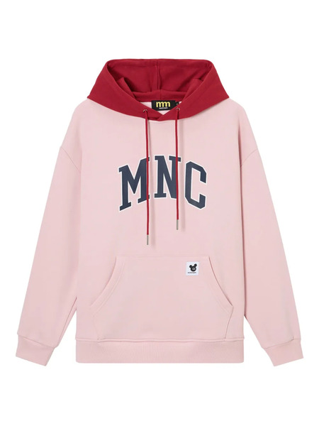  Mini Cream Printed Drawstring Hoodie - Pink 