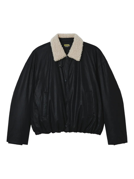  Mini Cream Shearling-collar Buttoned Jacket - Black 