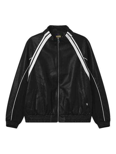 Mini Cream Striped Zip Jacket - Black 
