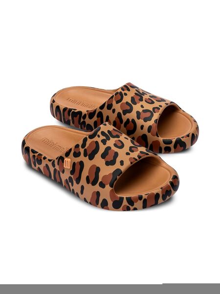  Mini Melissa Leopard-print Slippers - Neutrals 
