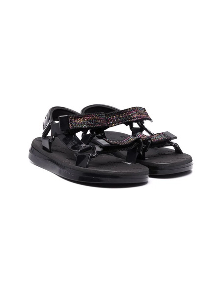  Mini Melissa Metallic Touch-strap Sandals - Black 