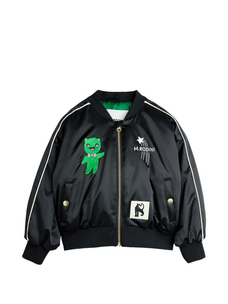  Mini Rodini Appliqué Striped Jacket - Black 