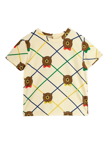  Mini Rodini Bear-print T-shirt - Neutrals 