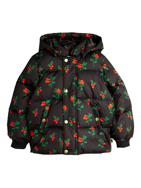  Mini Rodini Berry-print Puffer Jacket - Black 