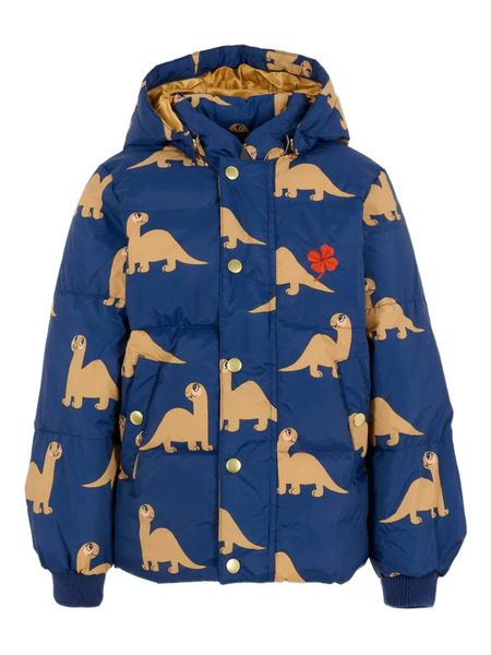 Mini Rodini Dinosaur-print Puffer Jacket - Blue 