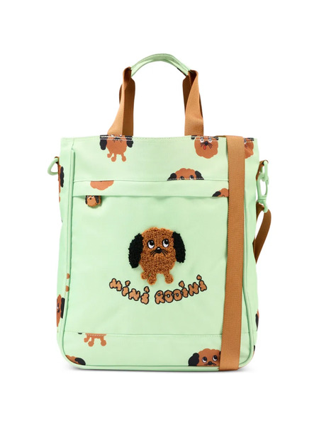  Mini Rodini Dog-print Tote Bag - Green 