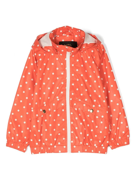  Mini Rodini Dot-print Hooded Jacket - Orange 