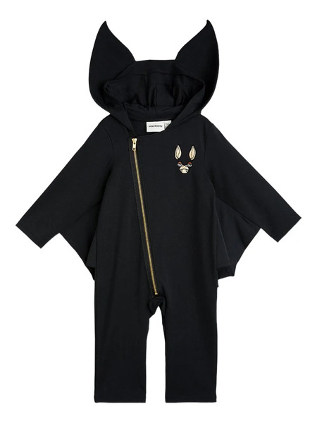  Mini Rodini Embroidered Bat Wing Jumpsuit - Black 