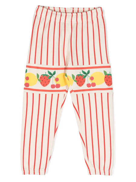 Mini Rodini Fruits-print Striped Track Pants - Neutrals 