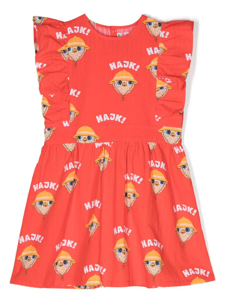  Mini Rodini Hajk!-print Mini Dress - Red 
