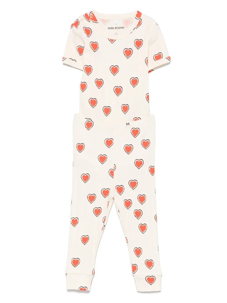 Mini Rodini Heart-print Tracksuit - Neutrals 