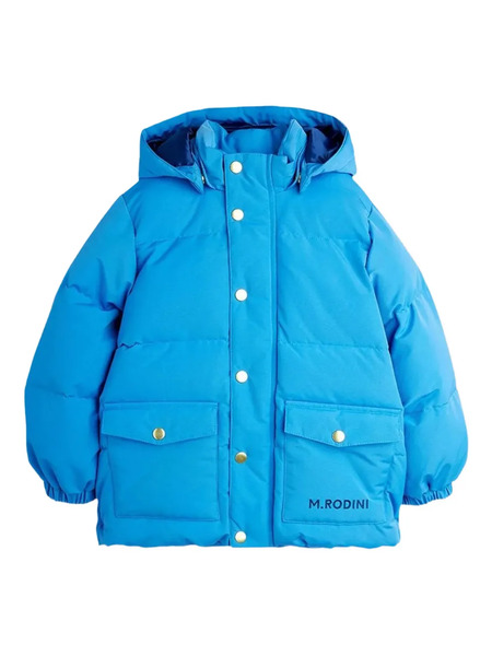  Mini Rodini Hooded Puffer Jacket - Blue 