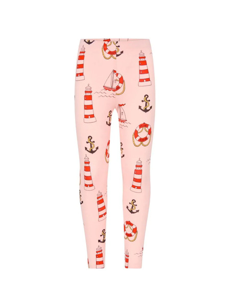  Mini Rodini Lighthouse-print Elasticated-waist Leggings - Pink 