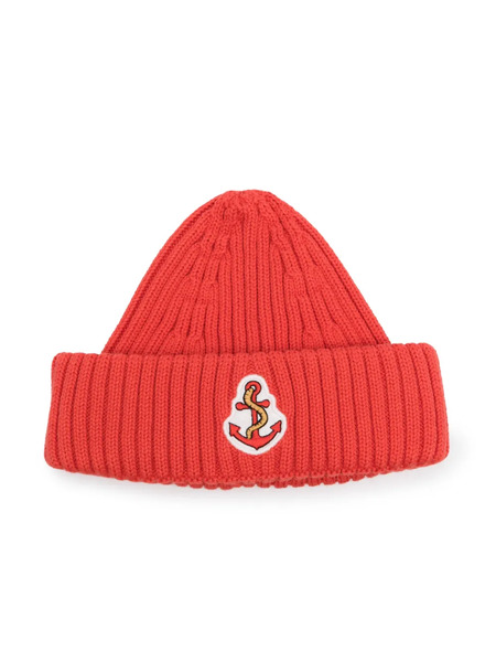  Mini Rodini Logo-patch Organic Cotton Beanie - Red 