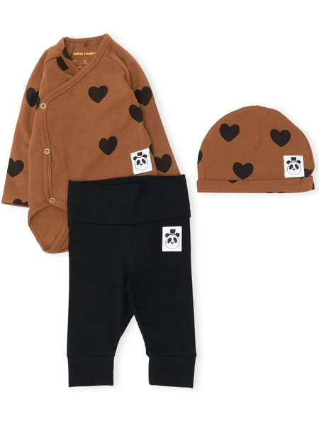  Mini Rodini Long-sleeve Romper Suit - Brown 