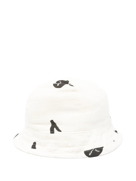  Mini Rodini Note Sun Hat - White 