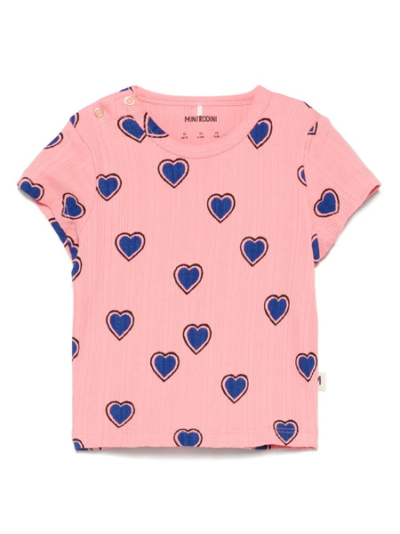  Mini Rodini Outlined-hearts T-shirt - Pink 
