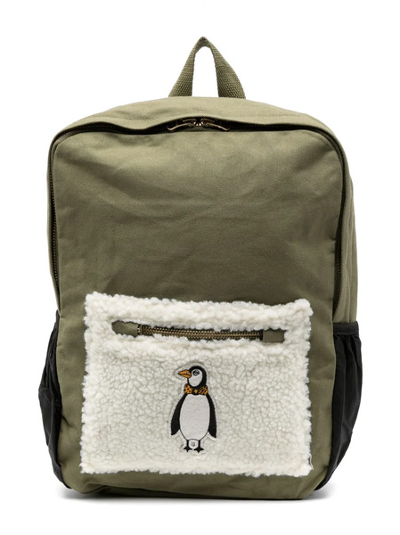  Mini Rodini Penguin Cotton Backpack - Green 