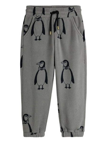  Mini Rodini Penguin Fleece Trousers - Grey 