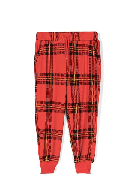  Mini Rodini Plaid-check Print Track Pants - Red 