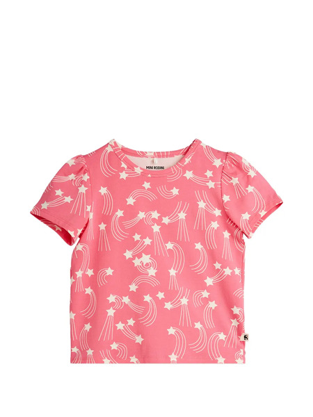  Mini Rodini Puff-sleeve Star-print T-shirt - Pink 