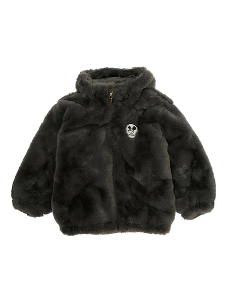  Mini Rodini Ritzratz Patch Faux-fur Jacket - Grey 