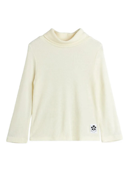  Mini Rodini Roll-neck Patch Top - Neutrals 