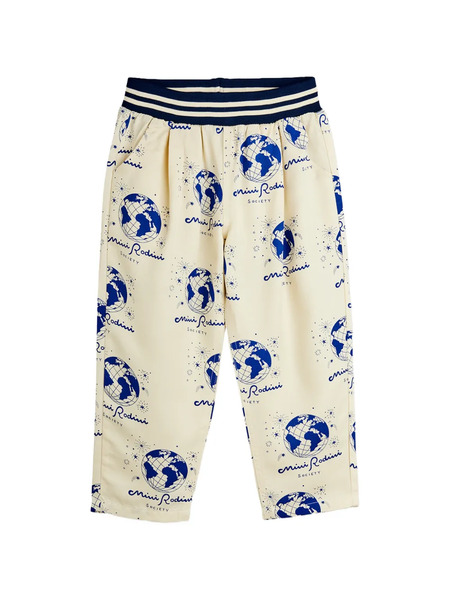  Mini Rodini Society Print Striped Trousers - Neutrals 