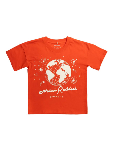  Mini Rodini Mini Rodini Society T-shirt - Red 