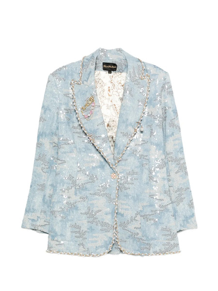  Minime Buttoned Embellished Blazer - Blue 