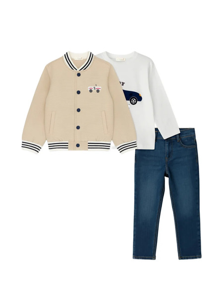  Mininio Button-fastening Trousers Set (set Of Three) - Neutrals 