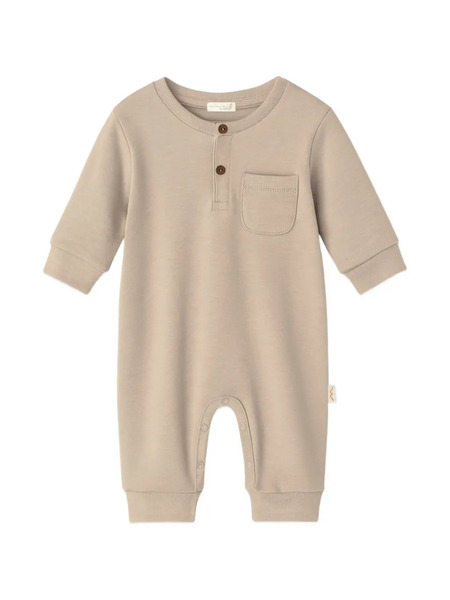  Mininio Buttoned Chest-pocket Rompers - Neutrals 