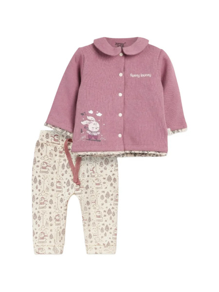  Mininio Patterned Trousers Set - Neutrals 