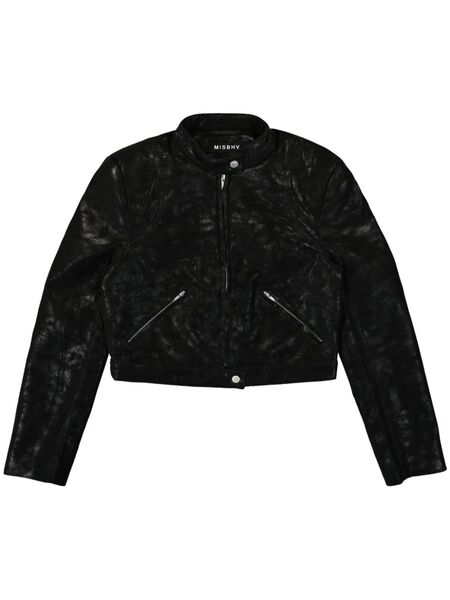  Misbhv Cropped Faux-leather Jacket - Black 