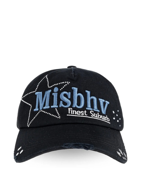  Misbhv Distressed Embellished Cap - Black 