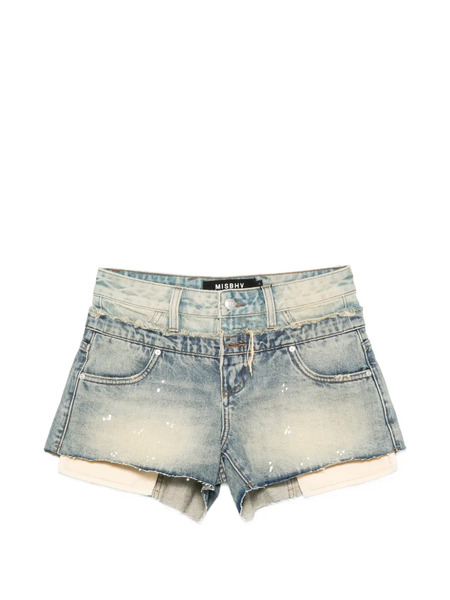  Misbhv Frayed Denim Shorts - Blue 
