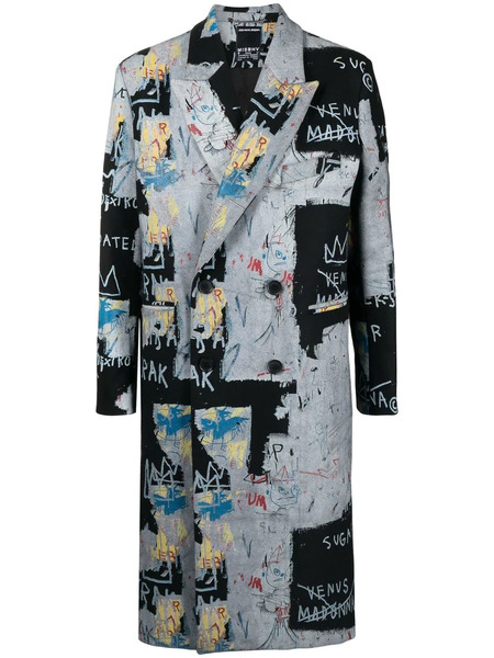  Misbhv Graphic-print Double-breasted Coat - Multicolour 